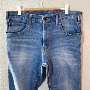 Levi's 65504 Medium Wash Orange Tag Skinny Fit Slim Jean W36 L34 Distressed